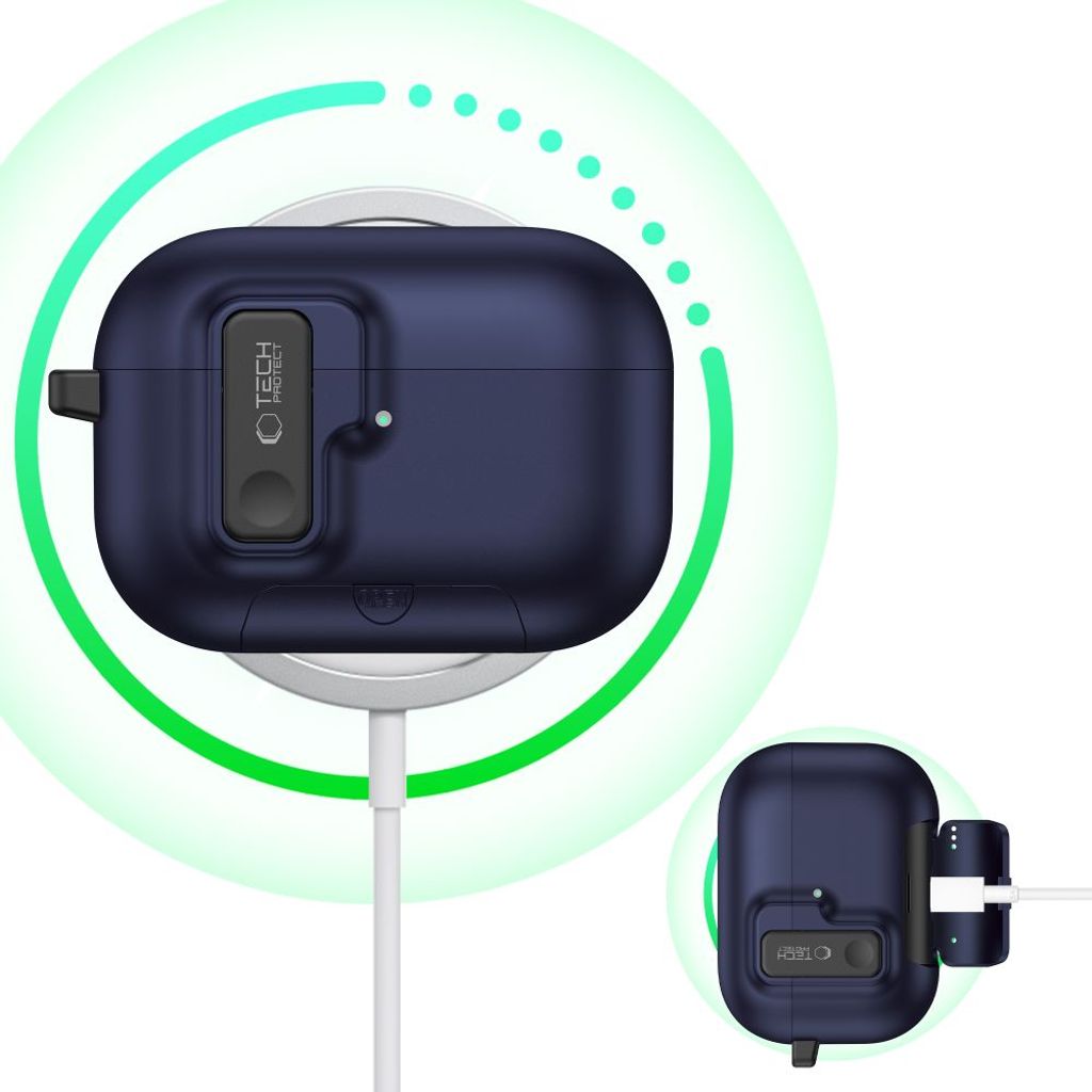 Tech-Protect Slim Hook Skal till AirPods Pro 3 - Mörkblå