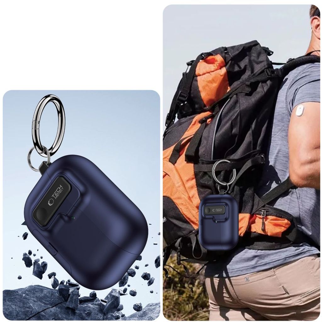 Tech-Protect Slim Hook Skal till AirPods Pro 3 - Mörkblå