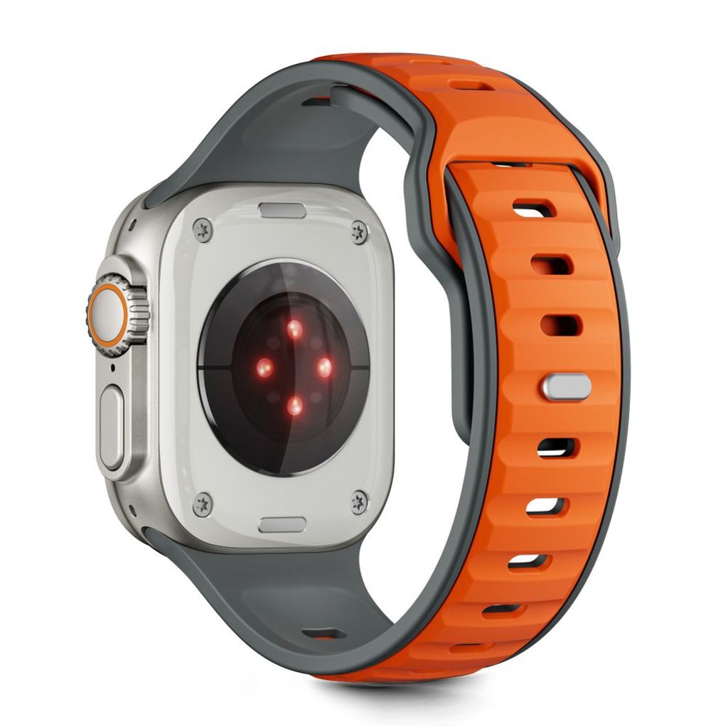 Tech-Protect IconBand Line Kellonranneke Apple Watch 44/45/46/49mm - Harmaa/oranssi