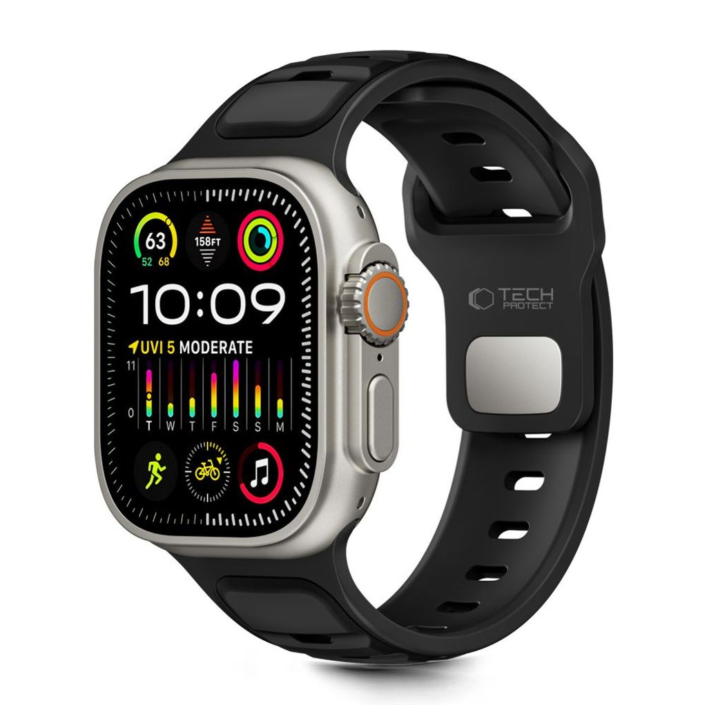 Tech-Protect IconBand Line Kellonranneke Apple Watch 44/45/46/49mm - Musta