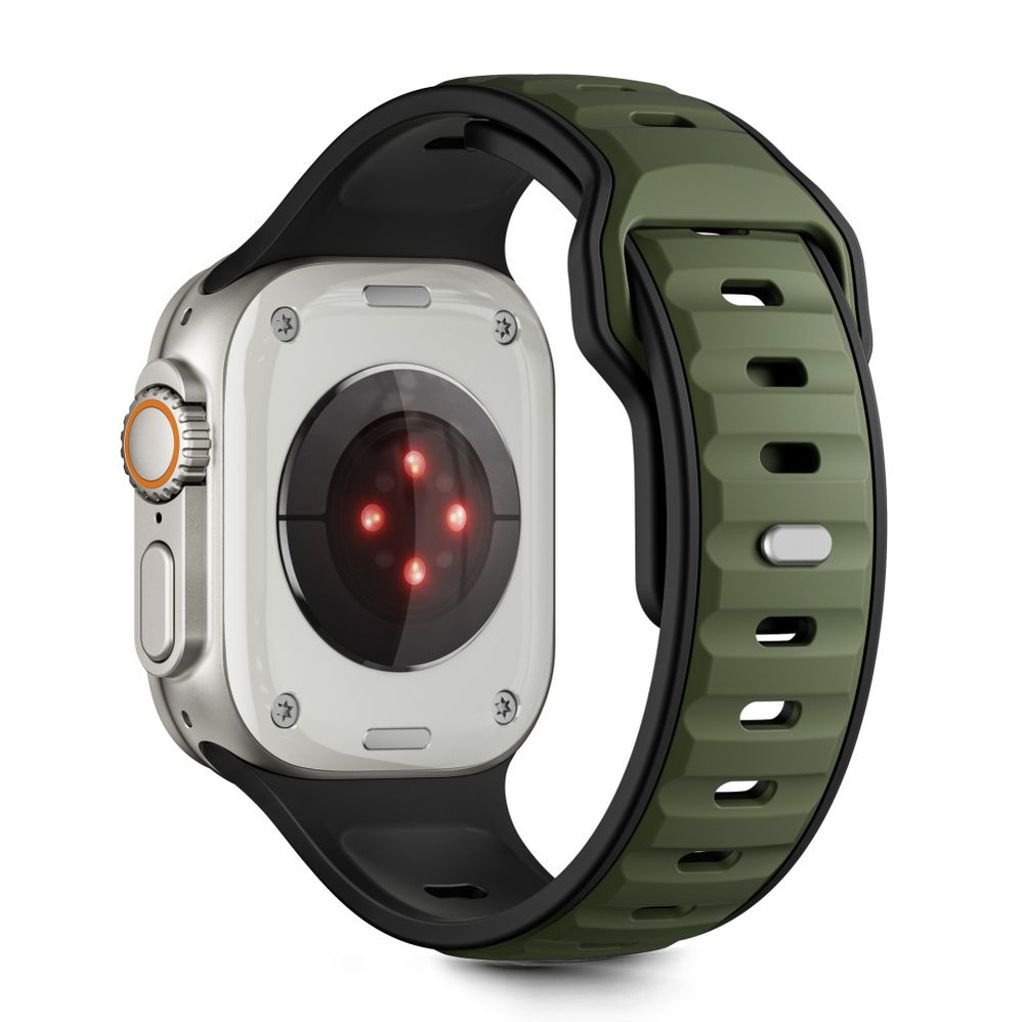 Tech-Protect IconBand Line Kellonranneke Apple Watch 44/45/46/49mm - Musta/Vihreä