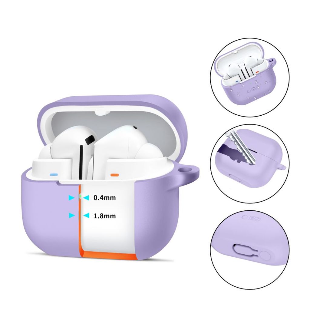 Tech-Protect Silicone Hook Deksel for Samsung Galaxy Buds 3 / 3 FE / 3 Pro - Lilla