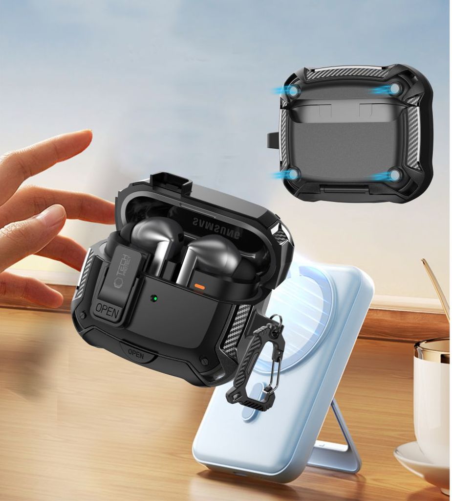 Tech-Protect Silicone Hook Deksel for Samsung Galaxy Buds 3 / 3 FE / 3 Pro - Svart