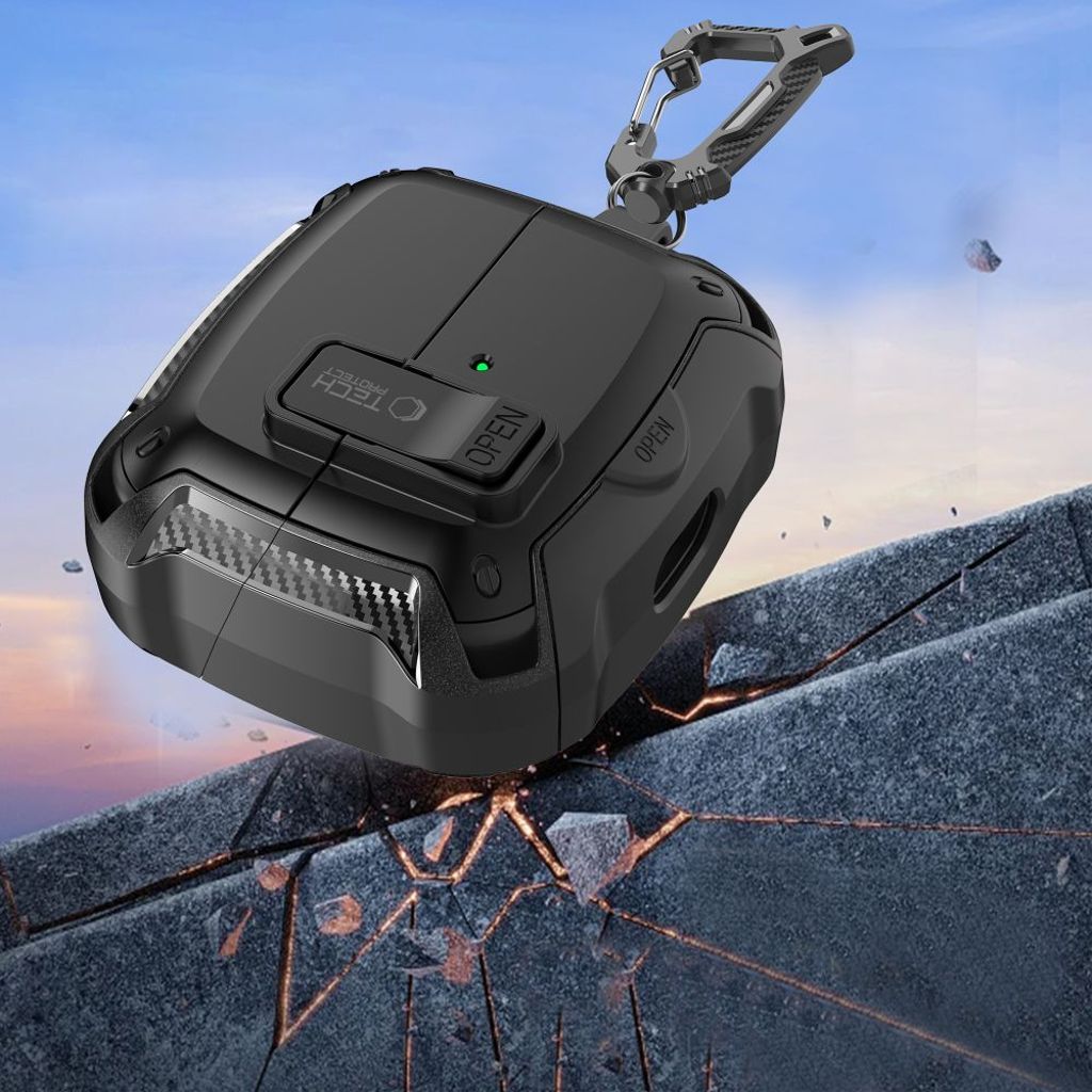 Tech-Protect Silicone Hook Deksel for Samsung Galaxy Buds 3 / 3 FE / 3 Pro - Svart