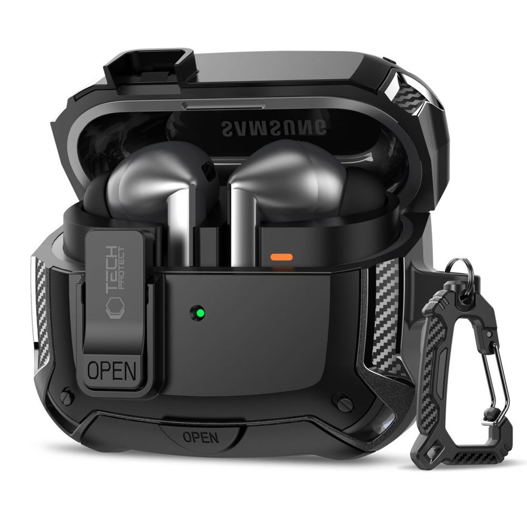 Tech-Protect Silicone Hook Deksel for Samsung Galaxy Buds 3 / 3 FE / 3 Pro - Svart