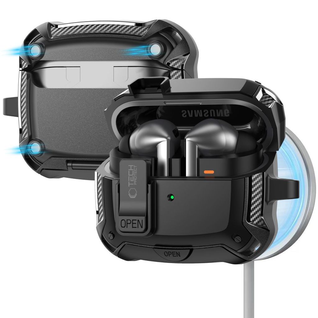 Tech-Protect Silicone Hook Deksel for Samsung Galaxy Buds 3 / 3 FE / 3 Pro - Svart