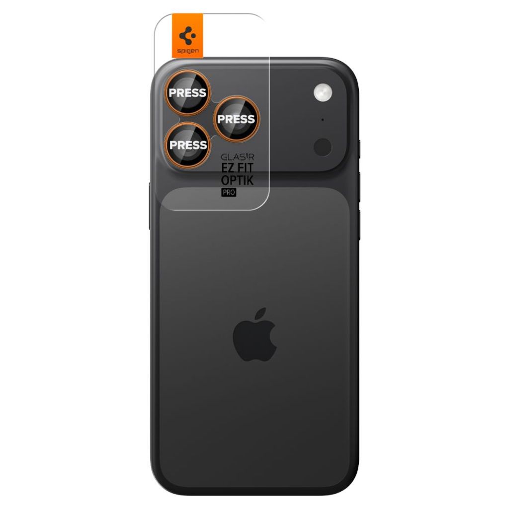 Spigen Optik Pro iPhone 16 Pro/Pro Max/17 Pro/Pro Max Linsskydd - Orange