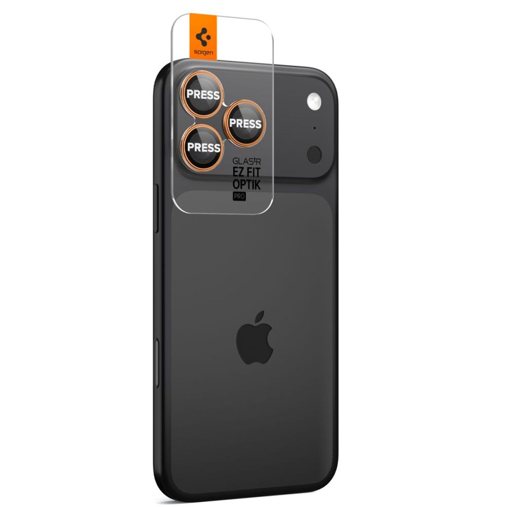 Spigen Optik Pro iPhone 16 Pro/Pro Max/17 Pro/Pro Max Linsskydd - Orange