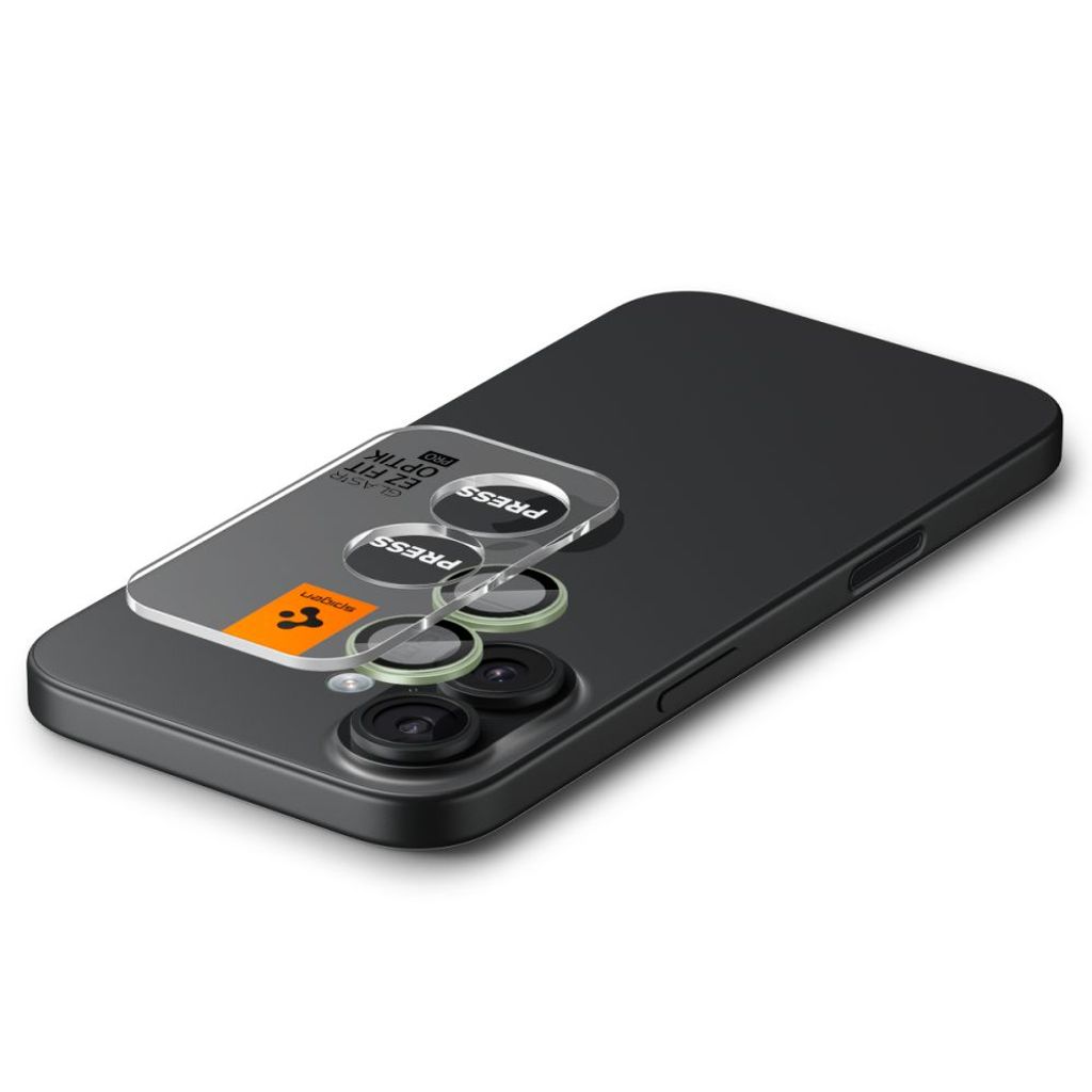 Spigen Optik Pro GLAS.TR "EZ FIT" iPhone 16/16 Plus/17 Linsebeskyttelse 2-pak - Grøn