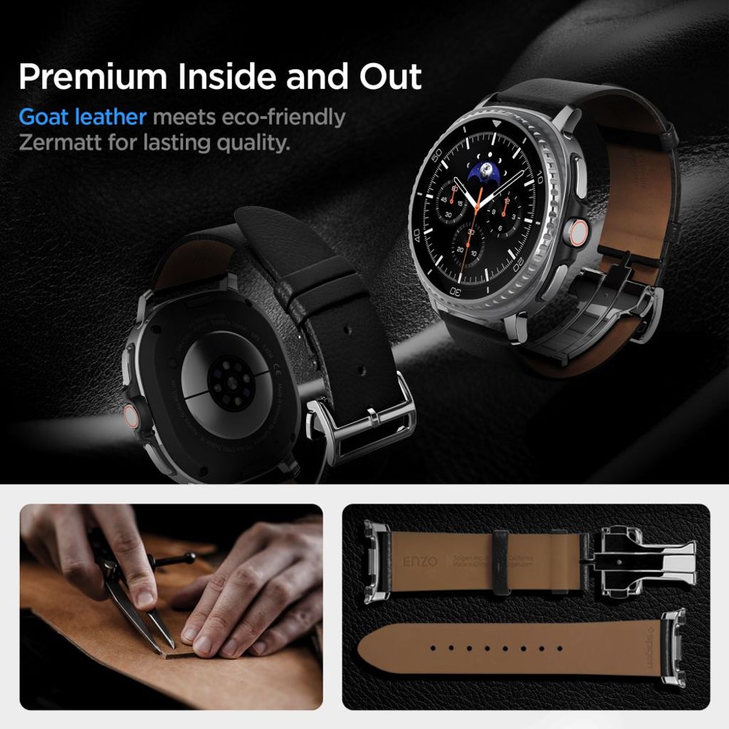 Spigen Enzo Kellonranneke Samsung Galaxy Watch 40/44/46mm - Musta