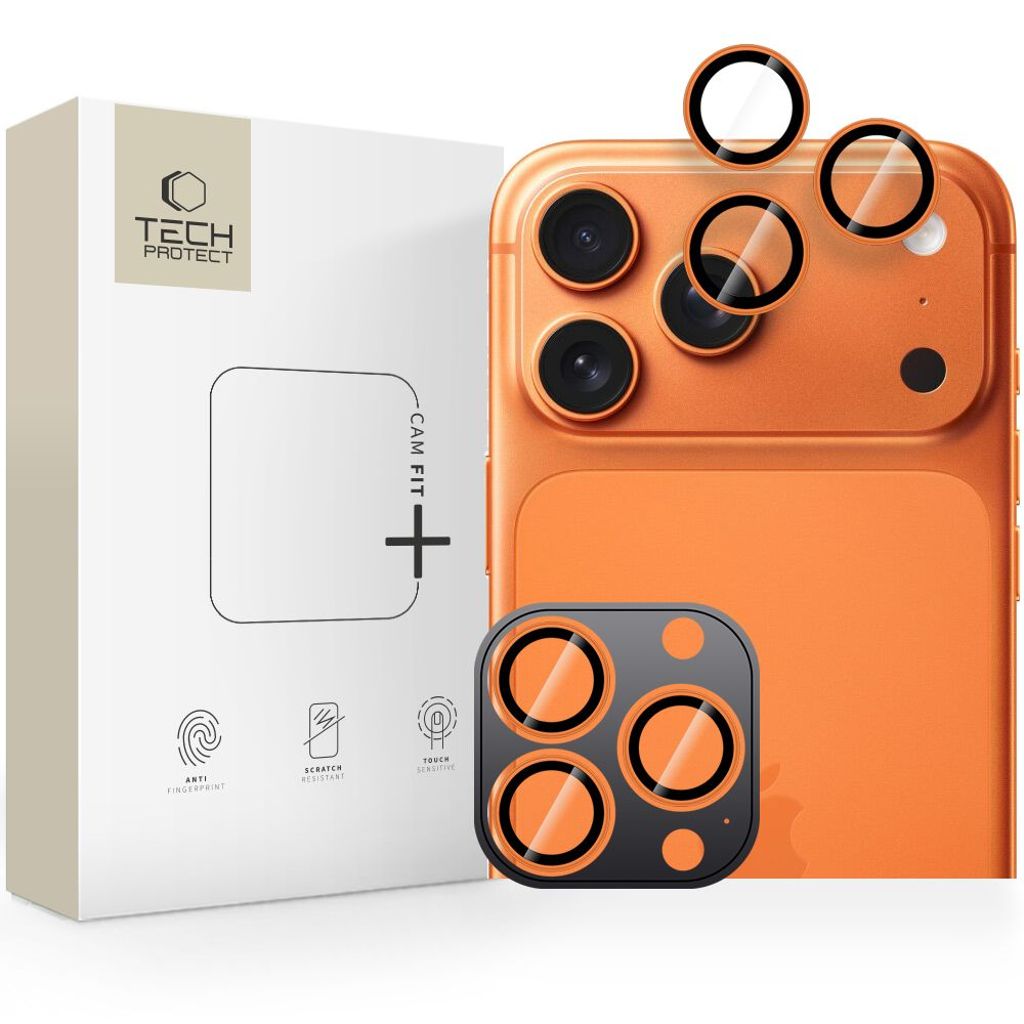 Tech-Protect Camring Fit+ iPhone 14/15/16/17 Pro/Pro Max Linsebeskyttelse - Orange