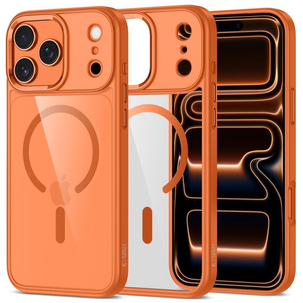 Tech-Protect MagMat MagSafe Cover til iPhone 17 Pro - Transparent Orange