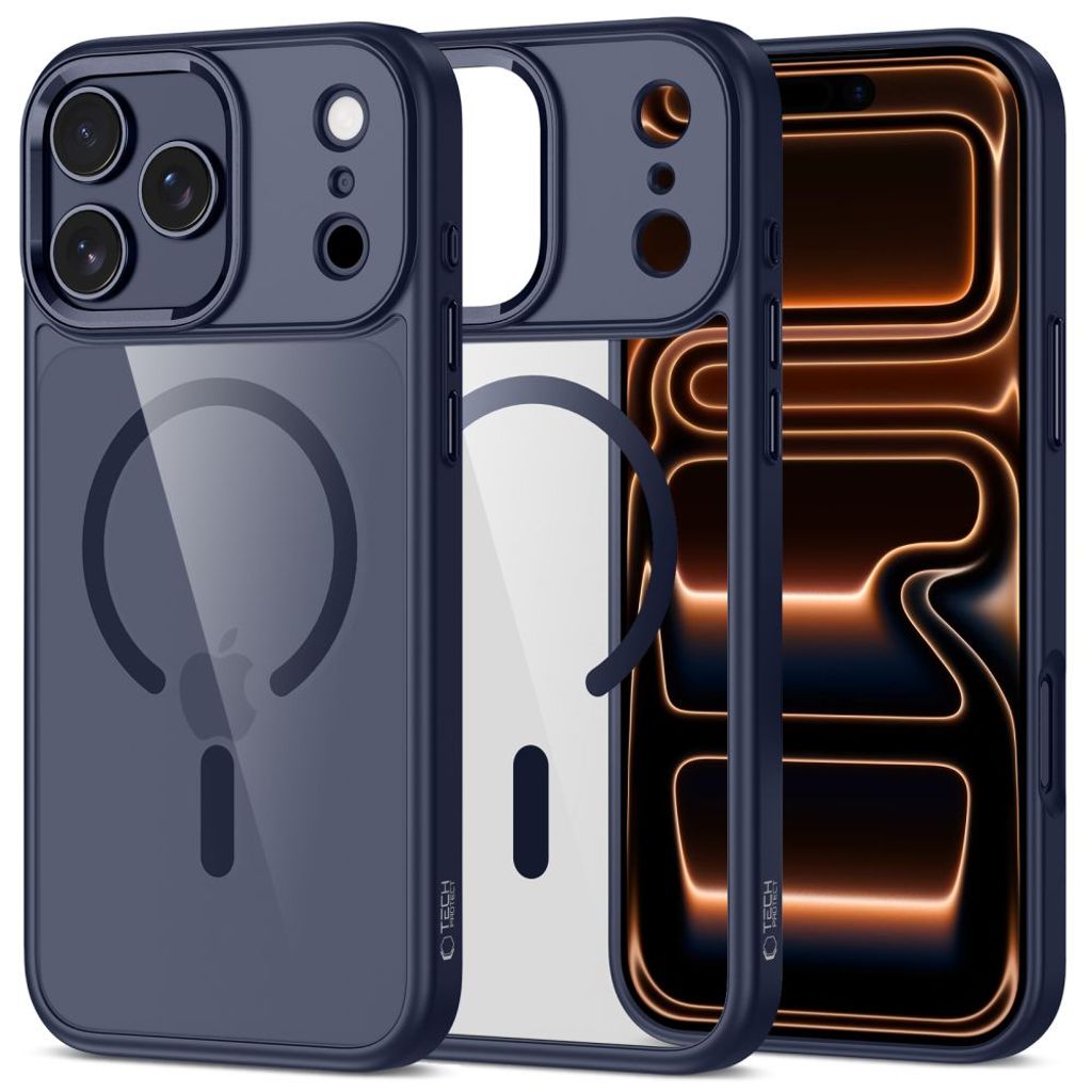 Tech-Protect MagMat MagSafe Cover til iPhone 17 Pro - Transparent Marineblå