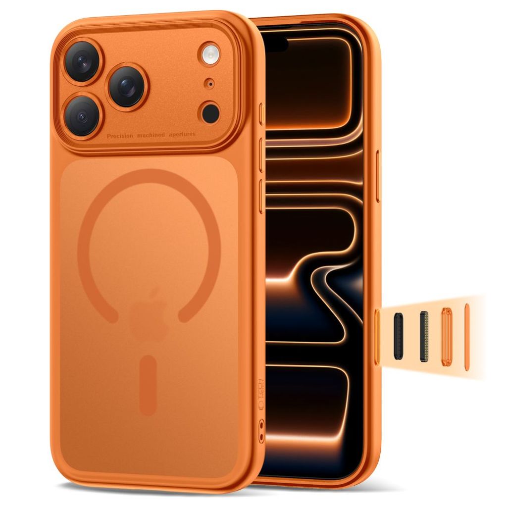 Tech-Protect MagPeak Magsafe CC Cover til iPhone 17 Pro - Orange