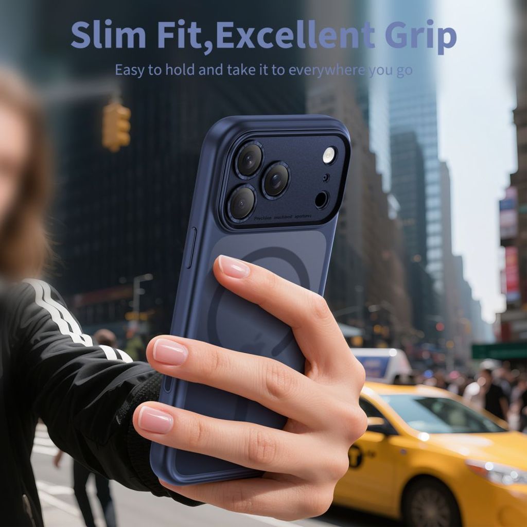 Tech-Protect MagPeak Magsafe CC Kuori iPhone 17 Pro Max - Matta Tummansininen