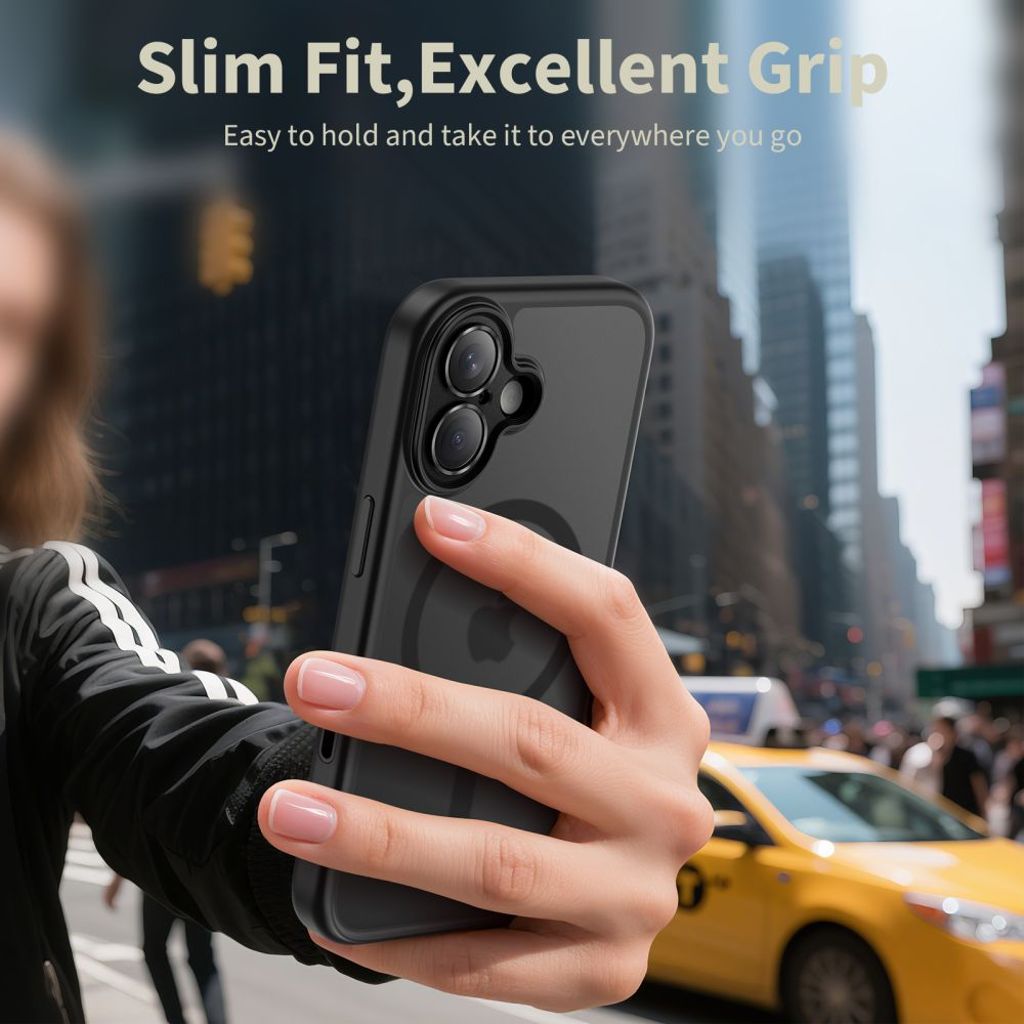 Tech-Protect MagPeak Magsafe CC Cover til iPhone 17 - Mat Sort