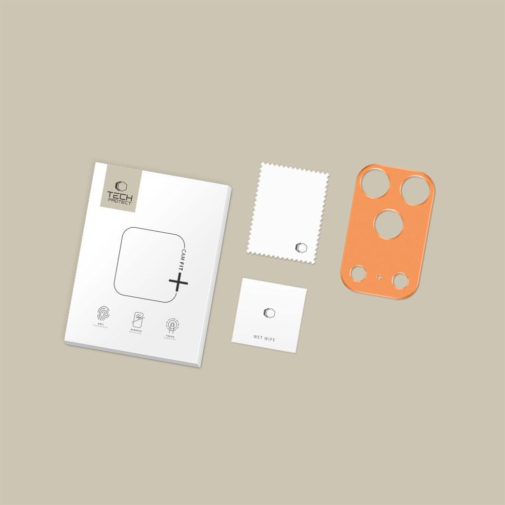 Tech-Protect iPhone 17 Pro Max Linsebeskyttelse Camalloy Fit+ - Orange