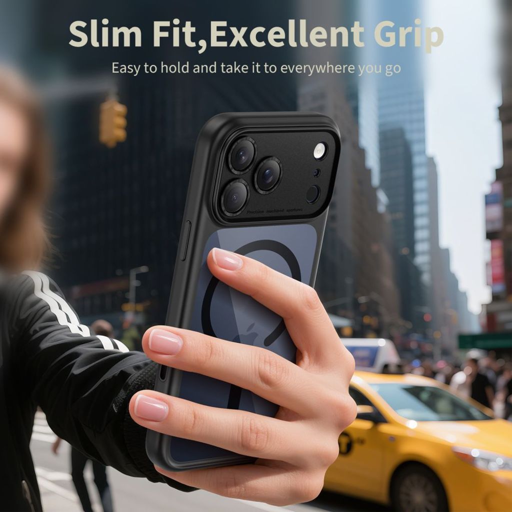 Tech-Protect MagPeak Magsafe CC Cover til iPhone 17 Pro Max - Gennemsigtig sort