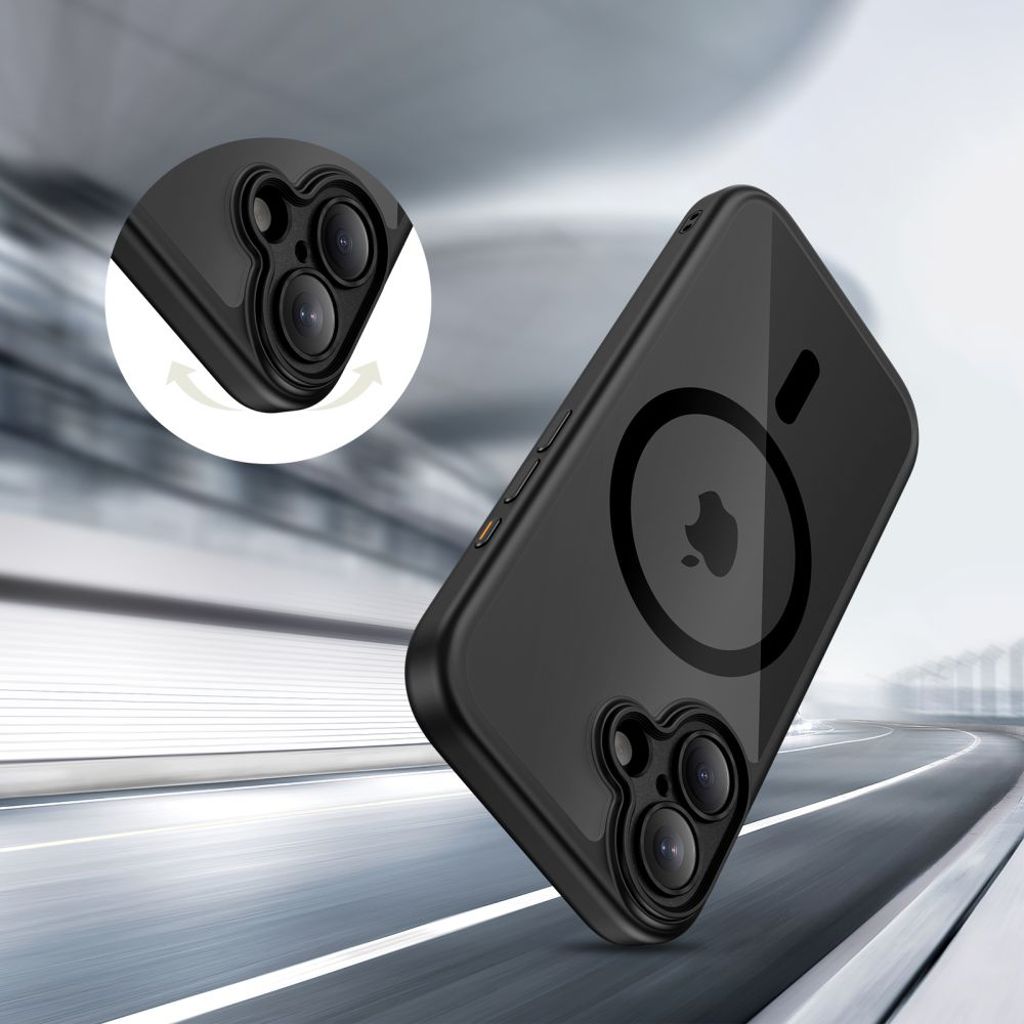 Tech-Protect MagPeak Magsafe CC Cover til iPhone 17 - Gennemsigtig sort
