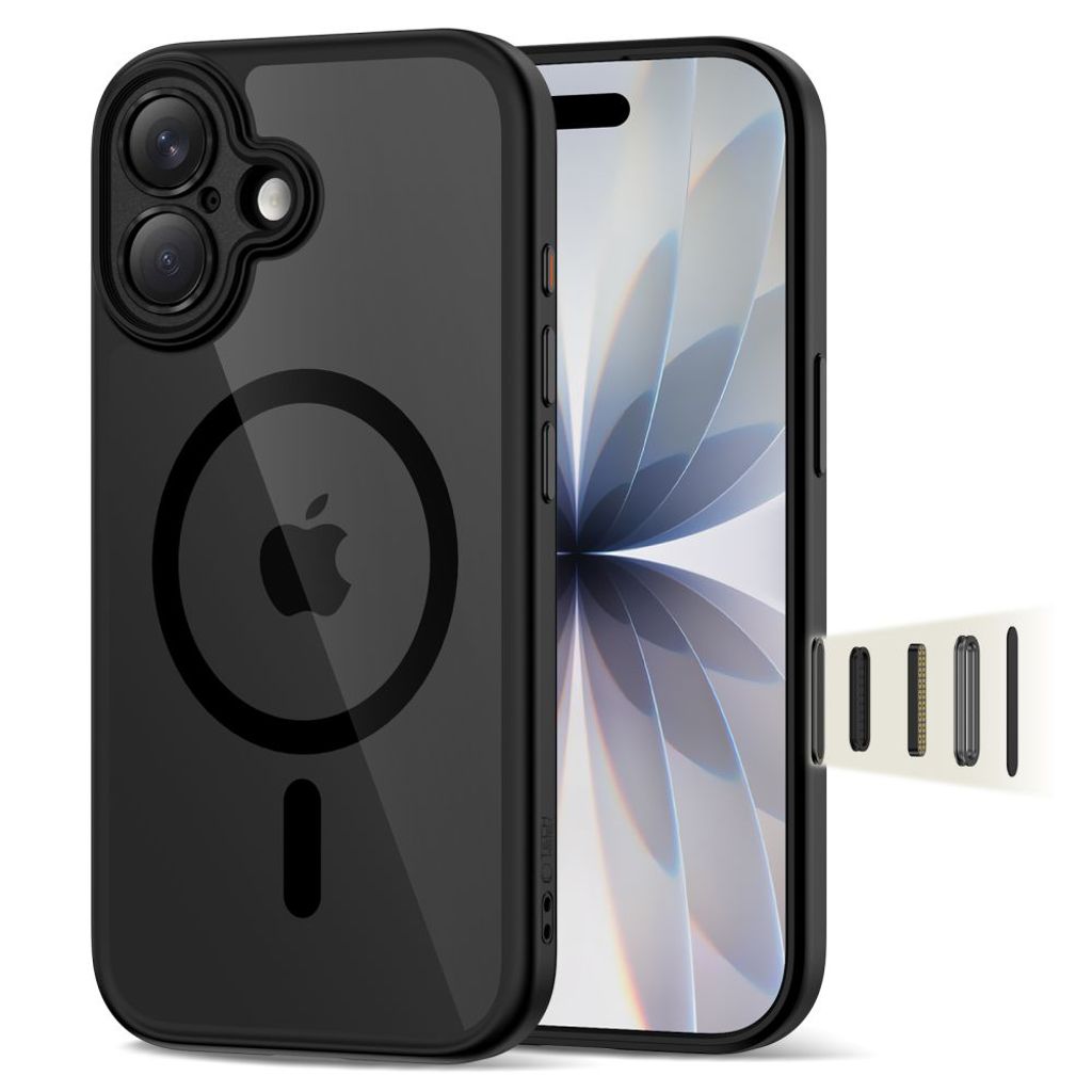 Tech-Protect MagPeak Magsafe CC Cover til iPhone 17 - Gennemsigtig sort