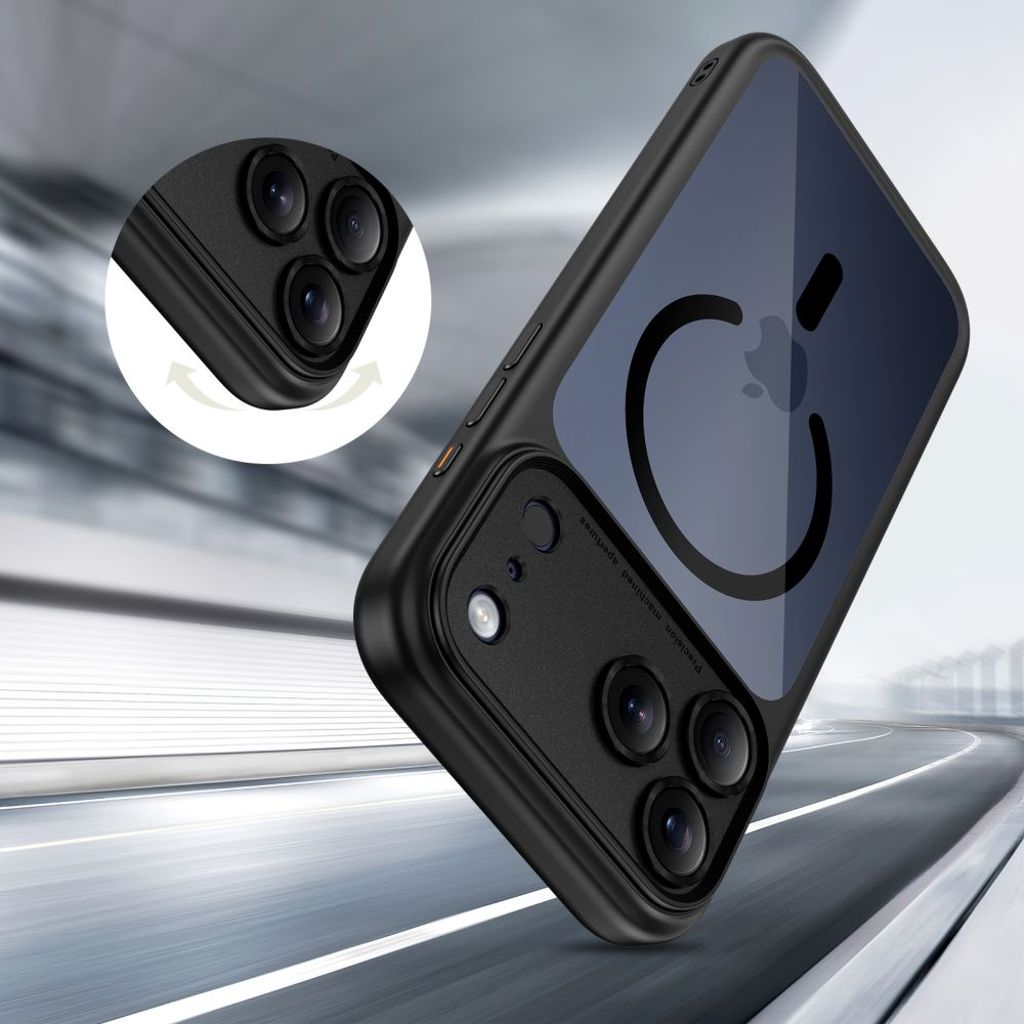 Tech-Protect MagPeak Magsafe CC Cover til iPhone 17 Pro - Gennemsigtig sort