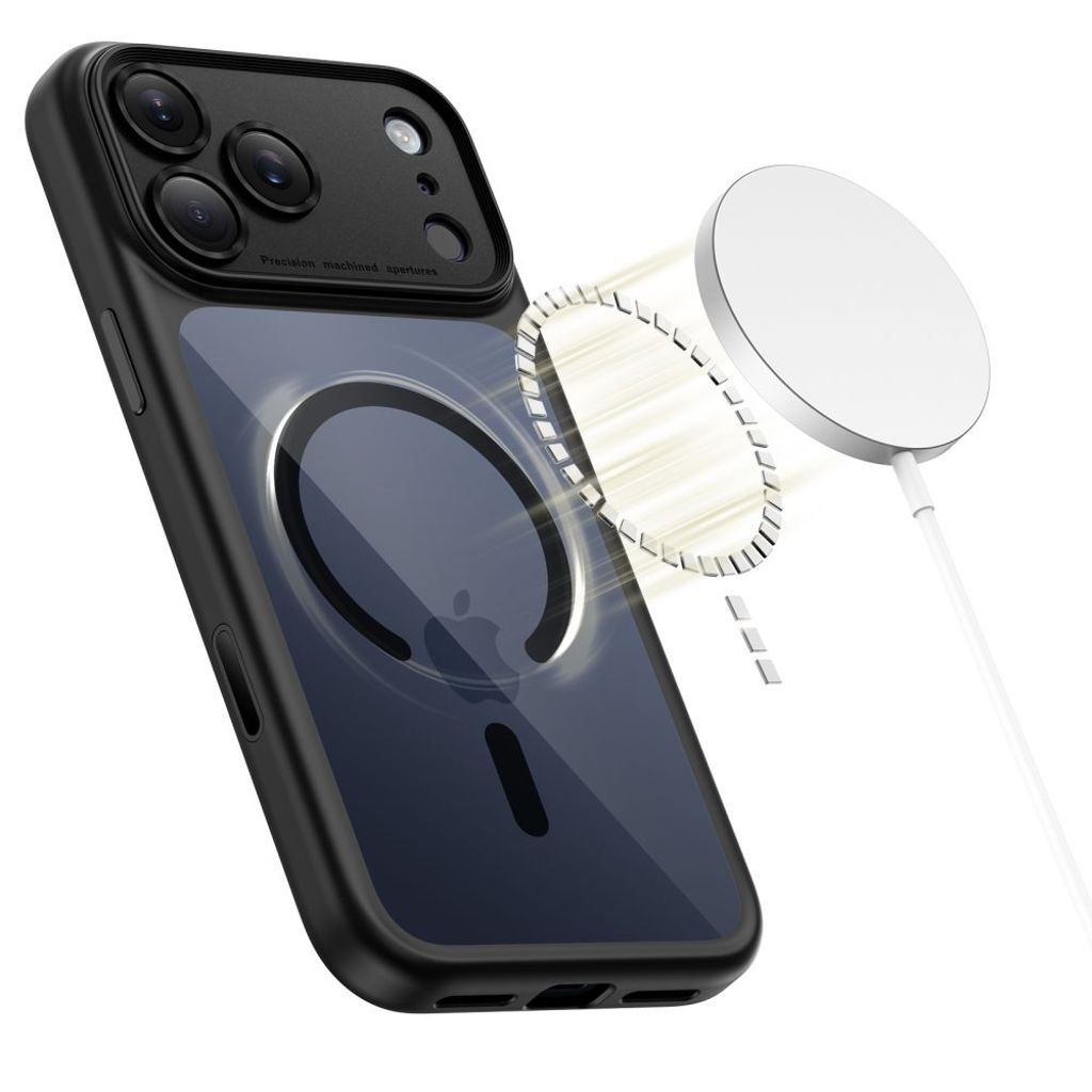 Tech-Protect MagPeak Magsafe CC Cover til iPhone 17 Pro - Gennemsigtig sort