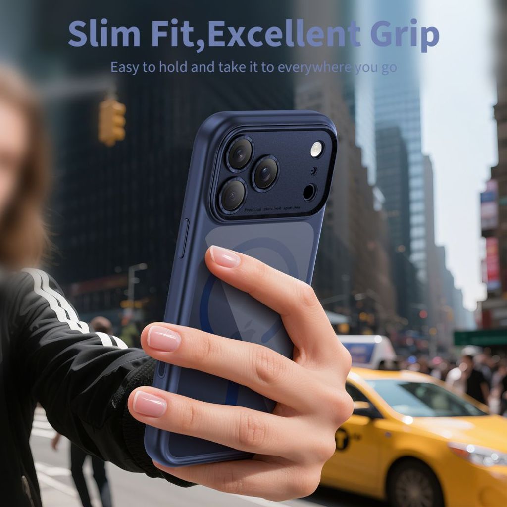 Tech-Protect Magpeak Magsafe CC Case for iPhone 17 Pro Max - Transparent/Blue