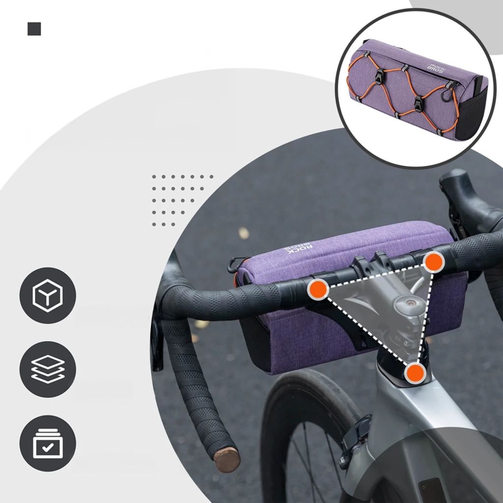 Rockbros cykelväska för styre 2,2L – lila