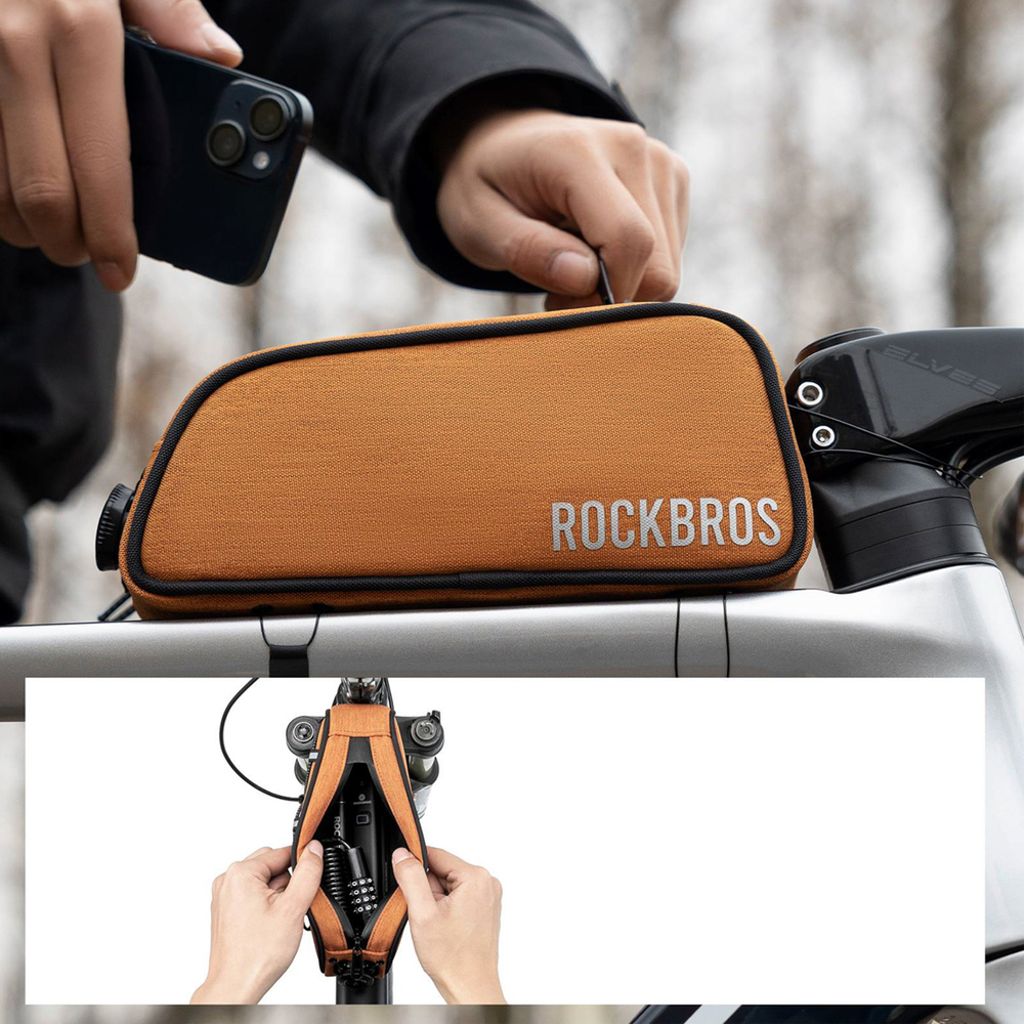 Rockbros ROAD TO SKY vattentät ramväska för cykel, 0.7L – orange