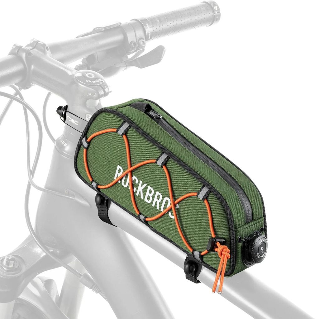 Rockbros ROAD TO SKY vattentät ramväska för cykel, 0,7L – grön