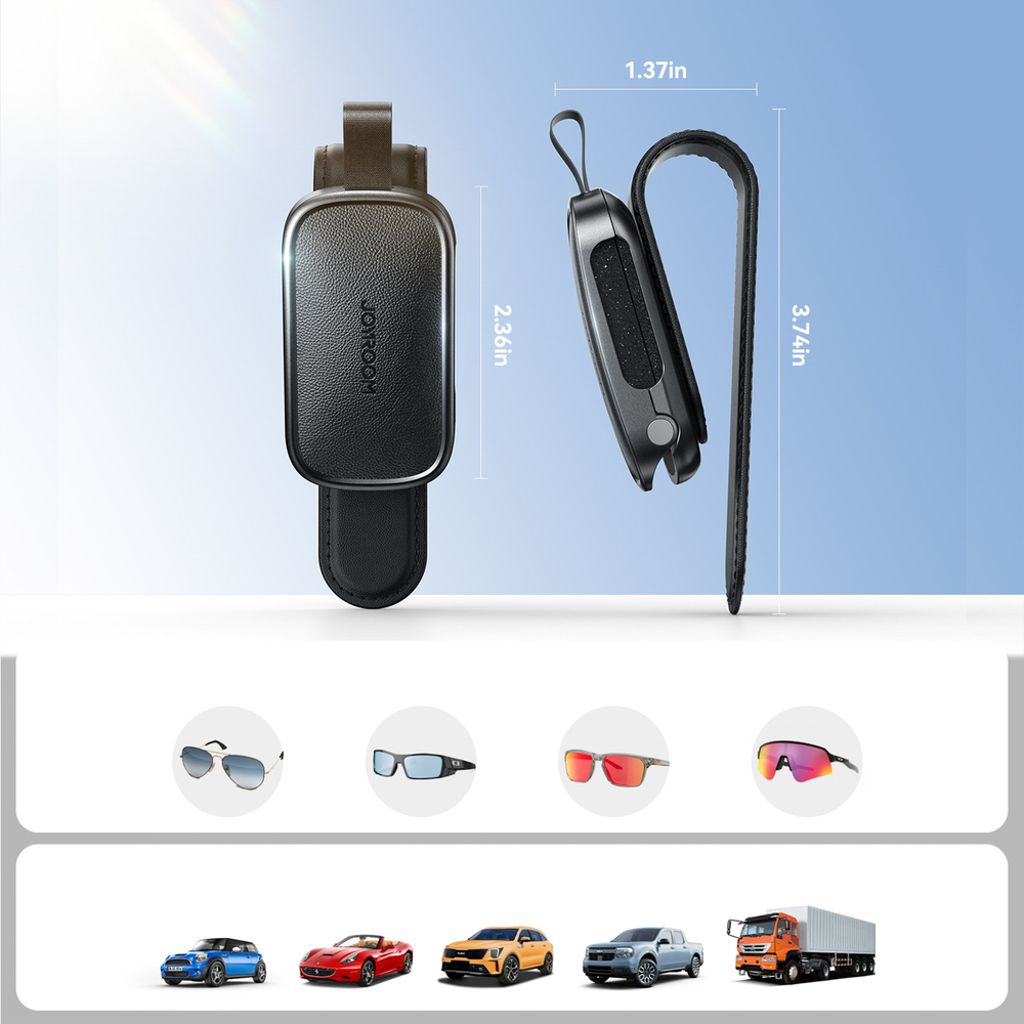 Joyroom JR-ZS511 solbrilleholder til bilsolskjerm – svart