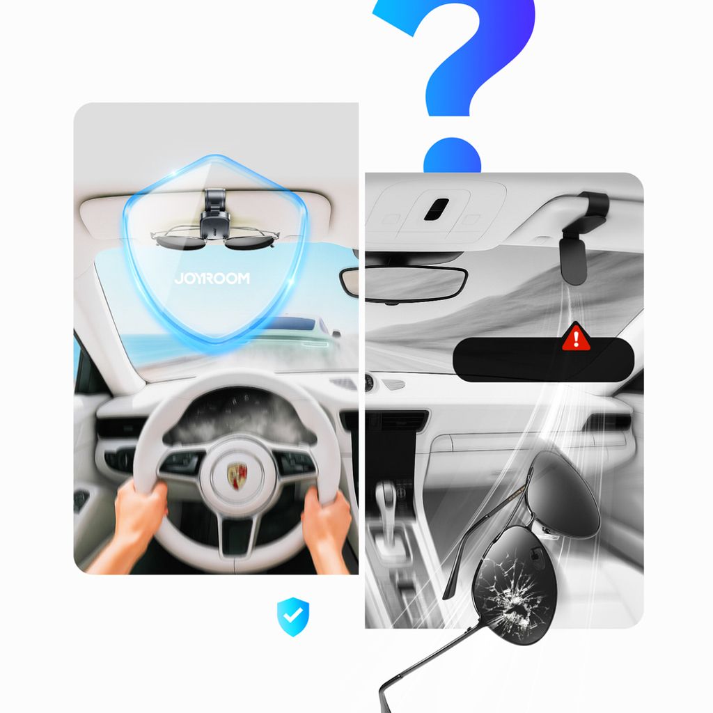 Joyroom JR-ZS511 solbrilleholder til bilsolskjerm – svart