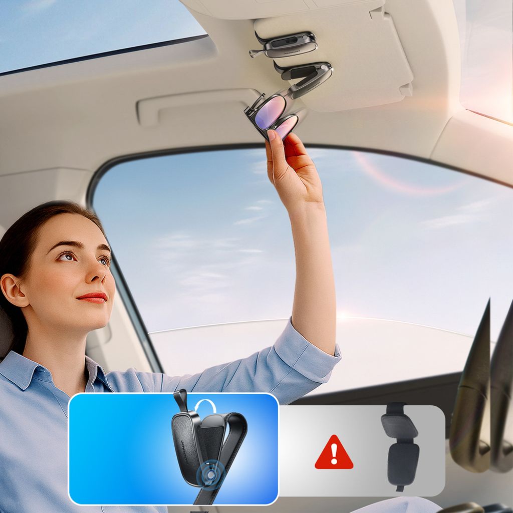 Joyroom JR-ZS511 solbrilleholder til bilsolskjerm – svart