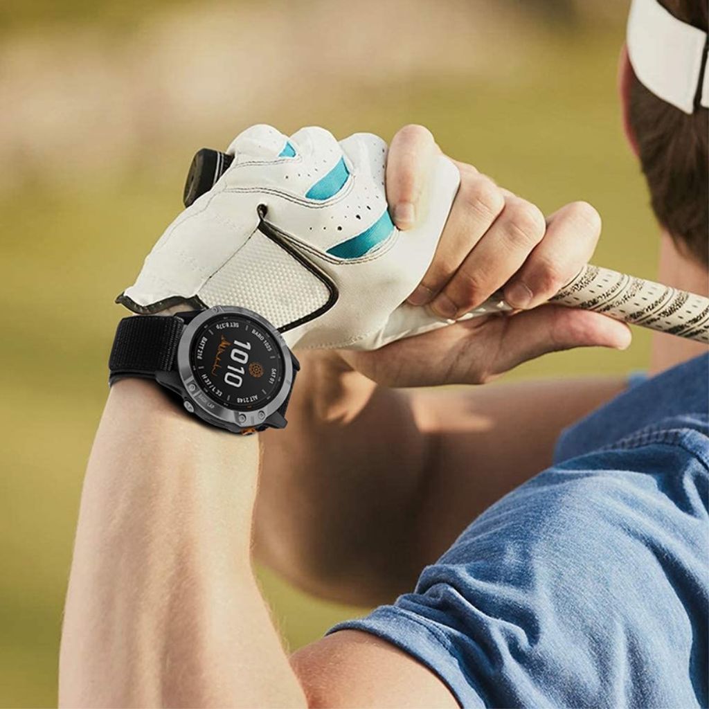 Garmin Fenix 6S/Vivomove3/Vivomove HR m.fl. Klockarmband i Nylon – Svart