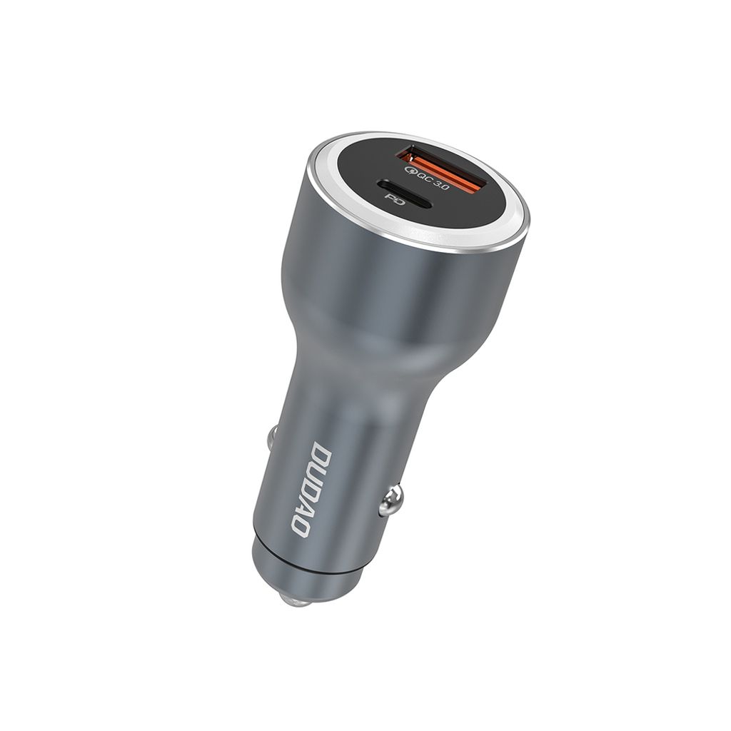 Dudao R4Ultra 120W Power Delivery snabb billaddare USB-C/USB-A – grå