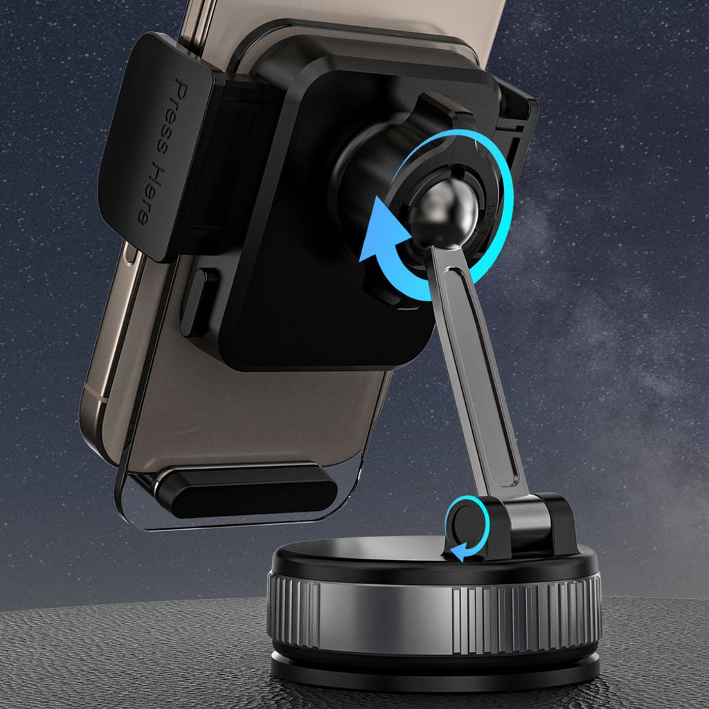 Dudao F24PLUS Telefonhållare Bil med vakuumfäste för instrumentbräda – Svart
