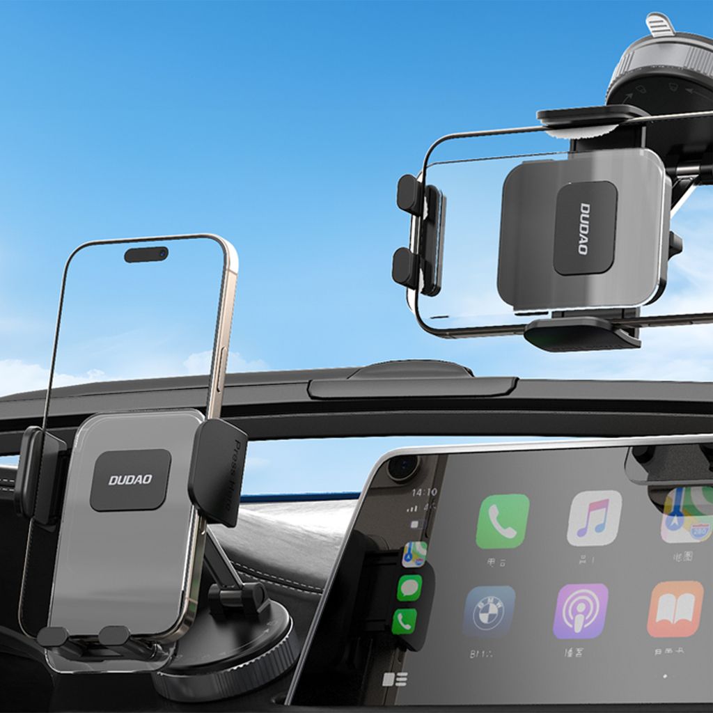 Dudao F24PLUS Telefonhållare Bil med vakuumfäste för instrumentbräda – Svart