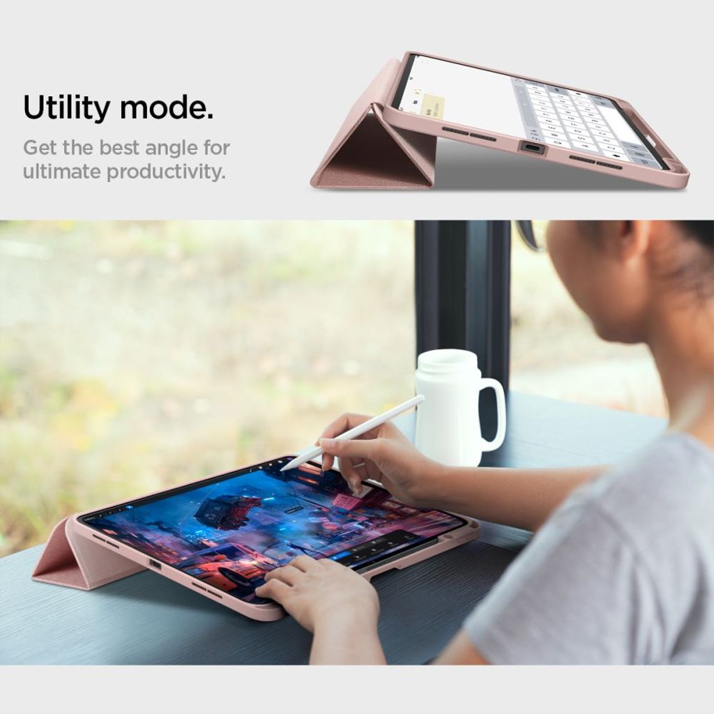 Spigen Urban Fit Tri-Fold Etui til iPad Pro 11" 2024-2025 - Rosa