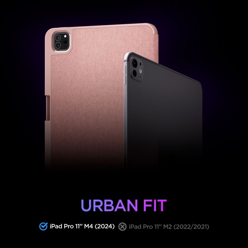 Spigen Urban Fit Tri-Fold Etui til iPad Pro 11" 2024-2025 - Rosa