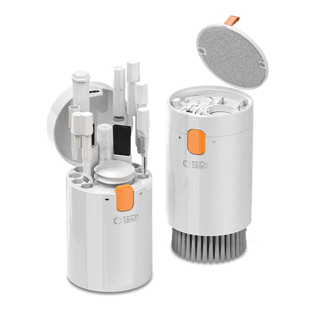 Tech-Protect 20-i-1 rengjøringssett for mobil, nettbrett og datamaskin – hvit