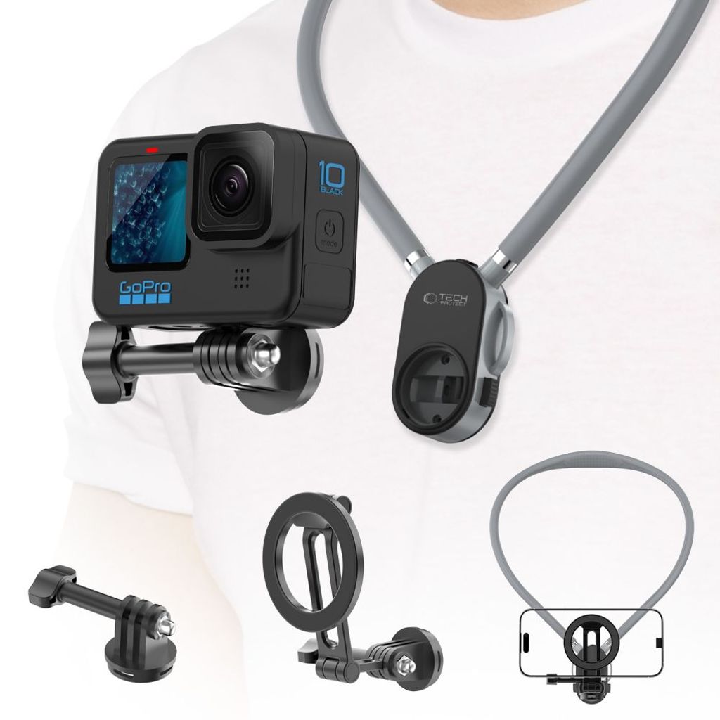 Tech-Protect AC200 Magnetic MagSafe hållare för telefon, GoPro, DJI – grå