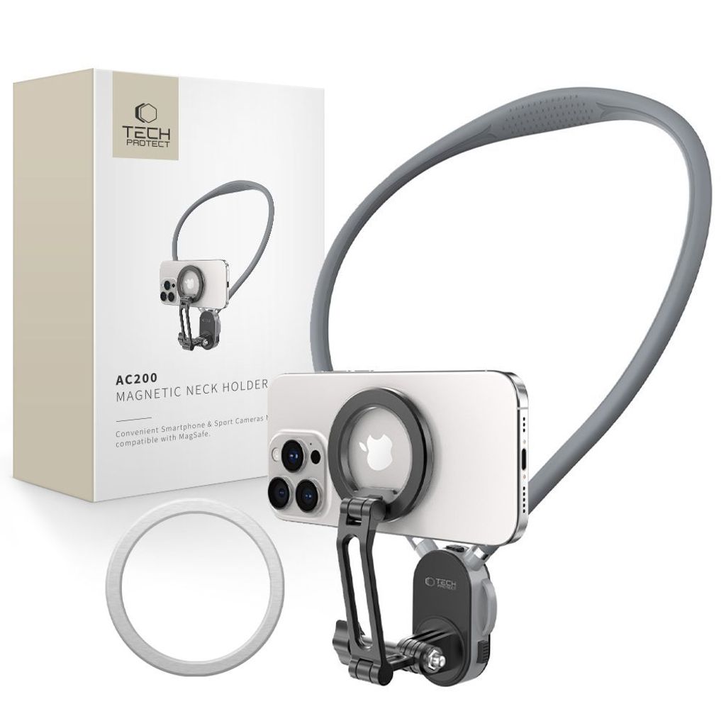 Tech-Protect AC200 Magnetic MagSafe hållare för telefon, GoPro, DJI – grå