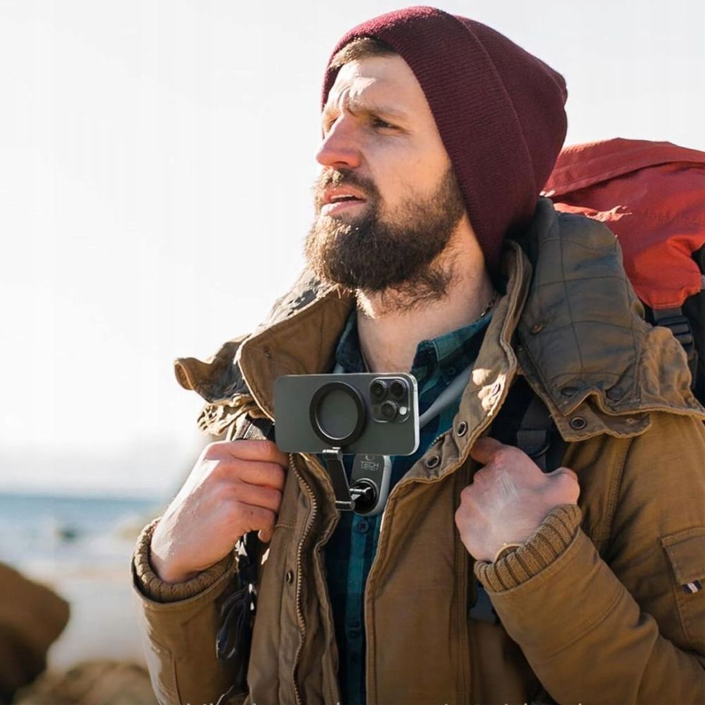 Tech-Protect AC200 Magnetic MagSafe hållare för telefon, GoPro, DJI – grå