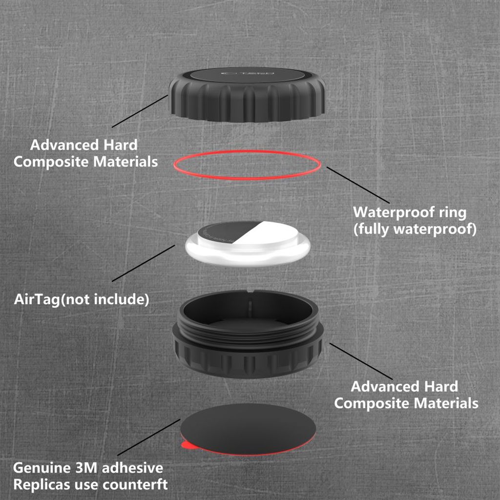 Tech-Protect 3M -kuori Apple AirTag 1/2 -puhelimelle – musta