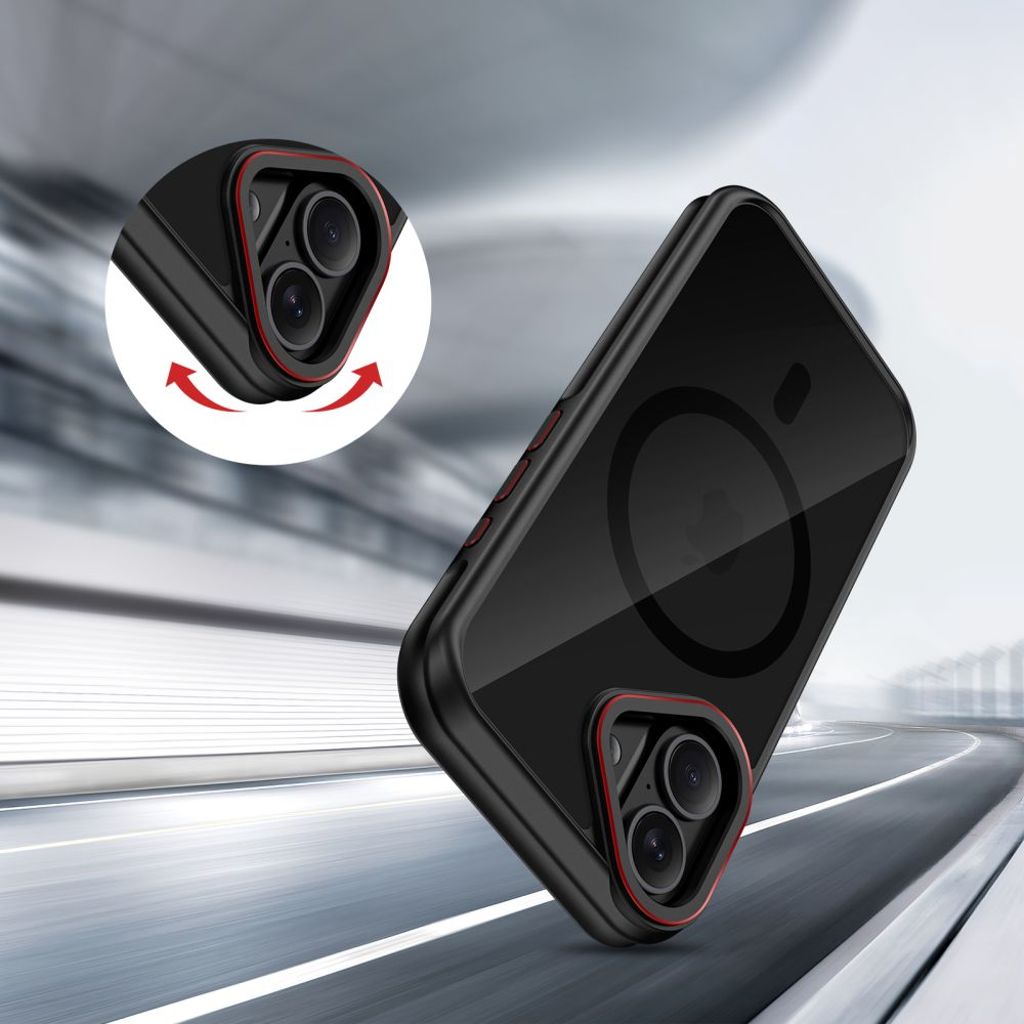 Tech-Protect MagHybrid MagSafe Cover til iPhone 17 - Sort/Rød
