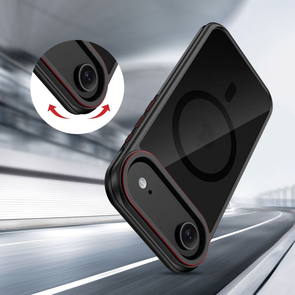 Tech-Protect MagHybrid MagSafe Cover til iPhone Air - Sort/Rød