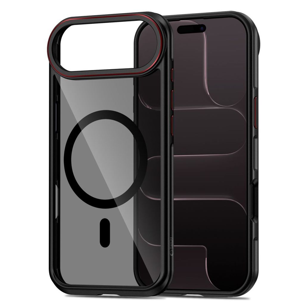 Tech-Protect MagHybrid MagSafe Cover til iPhone Air - Sort/Rød