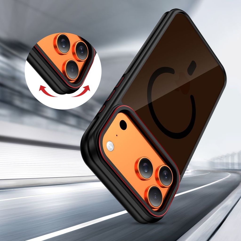 Tech-Protect MagHybrid MagSafe Cover til iPhone 17 Pro Max - Sort/Rød