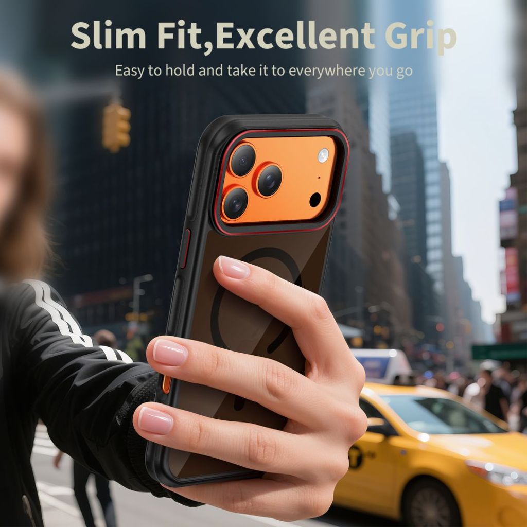 Tech-Protect MagHybrid MagSafe Cover til iPhone 17 Pro Max - Sort/Rød