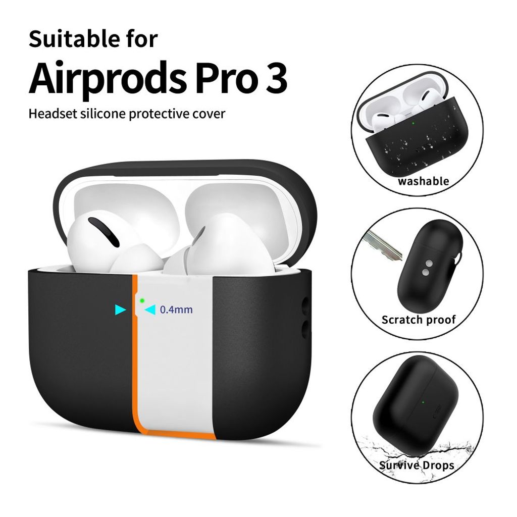 Tech-Protect Skal i Silikon till AirPods Pro 3 - Svart